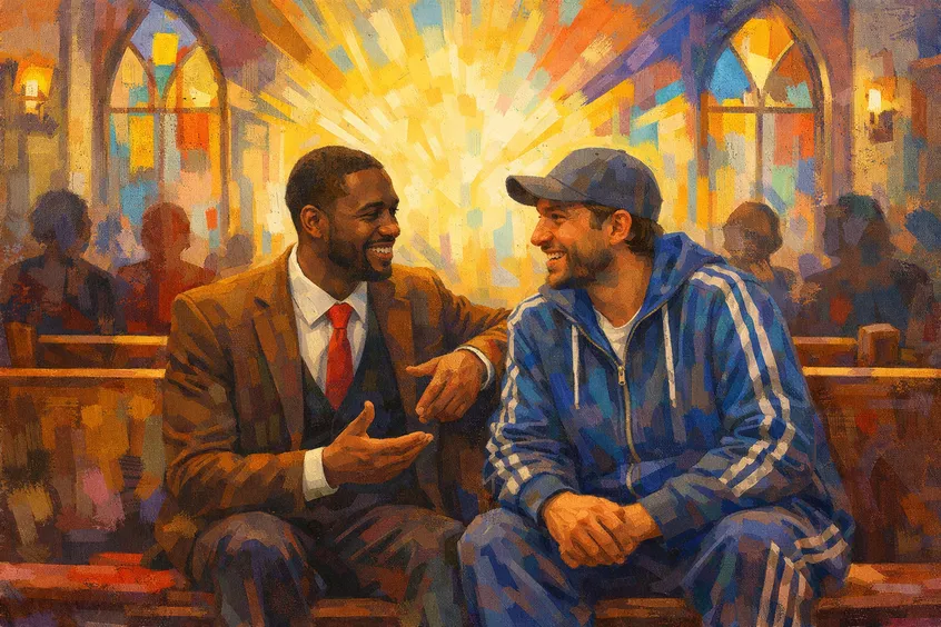 Communion from the hands of the tailored and the track-suited