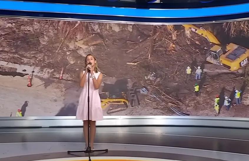 Young survivor sings tribute to Texas flood victims