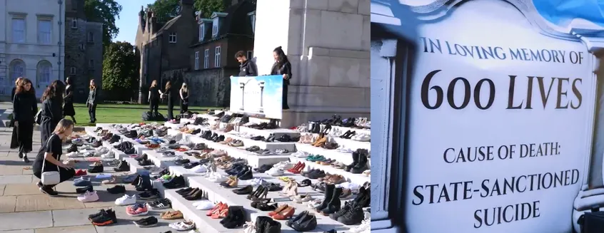 Assisted suicide: Mass shoe protest